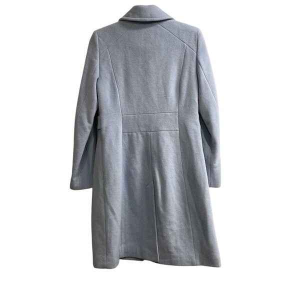 Anne Klein Coat Womens 2 Club Collar Walker Glacier Blue Cashmere Wool Blend